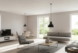 Um dos mais belos ambientes decorados modernos: sala de estar minimalista e funcional.