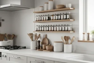 Decoração de cozinha simples e organizada