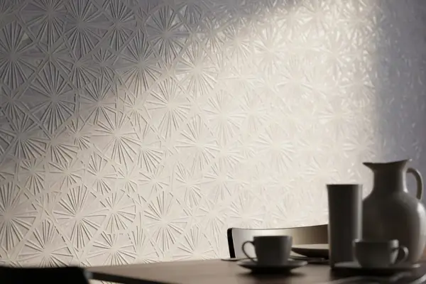 Close-up de uma Pintura de Parede Com Textura delicada em tons pastel.